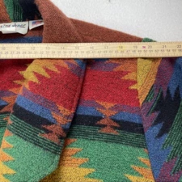 On The Verge 70’s Women’s Open Coat Size XL Southwestern Pattern Wool VTG USA - Picture 6 of 12